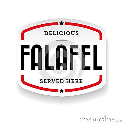 Falafel arabic cuisine label Vector Illustration