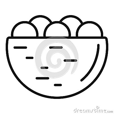 Falafel bowl icon outline vector. Israel cooking Stock Photo