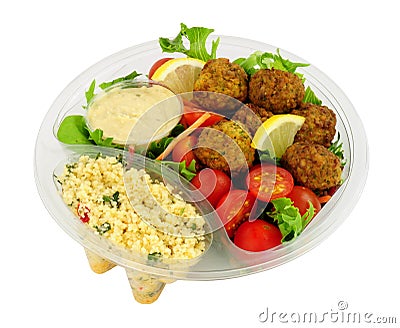 Falafel And Couscous Salad Bowl Stock Photo