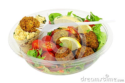 Falafel And Couscous Salad Bowl Stock Photo