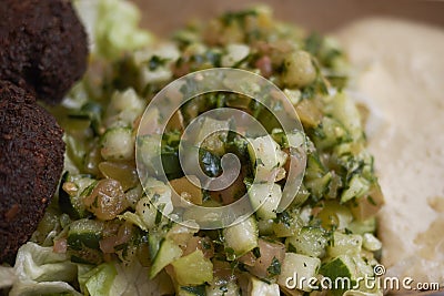 Falafel and israeli salad Stock Photo