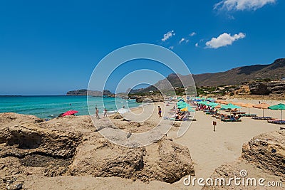 Falasarna beach Chania Greece Editorial Stock Photo