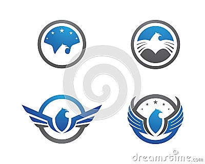 Falcon Eagle Bird Logo Template Vector Illustration