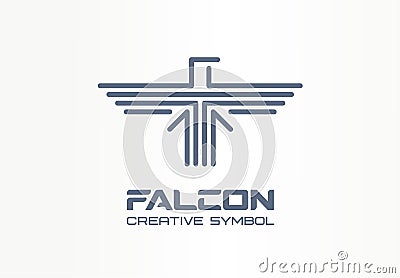 Falcon, hawk spread wings eagle creative symbol concept. Freedom, predator, wildlife abstract business logo idea. Bird Vector Illustration