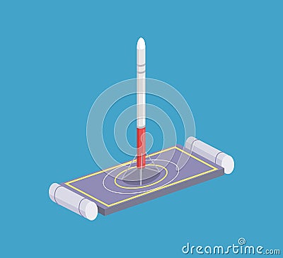 Falcon Rocket Sailing Platform Vector Illustration Vector Illustration