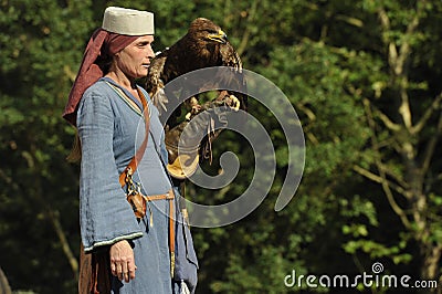 Falconer at the Medieval Festival, Nuremberg 2013 Editorial Stock Photo