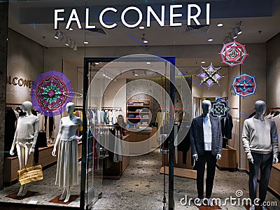 Falconeri store at Baneasa Shopping City, Romania - women clothing Editorial Stock Photo