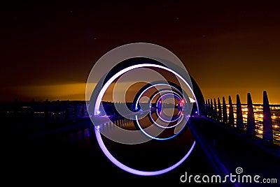 Falkirk Wheel at Night Stock Photo