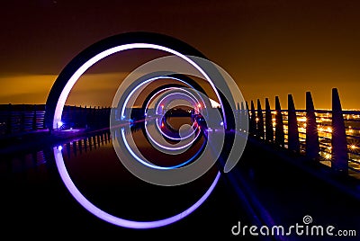 Falkirk Wheel at Night Stock Photo