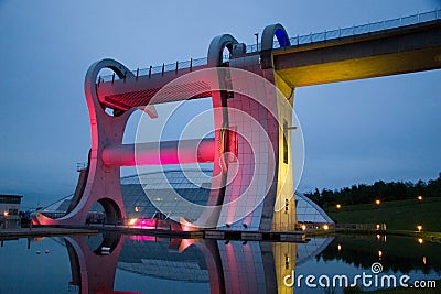Falkirk Wheel At Night Stock Photo
