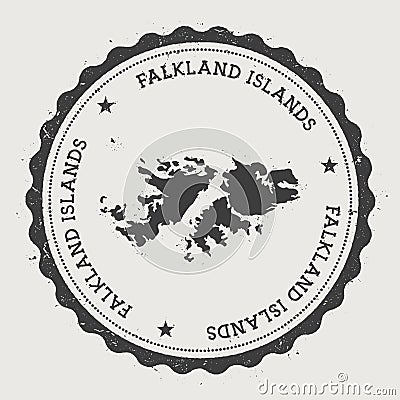 Falkland Islands Malvinas hipster round rubber. Vector Illustration