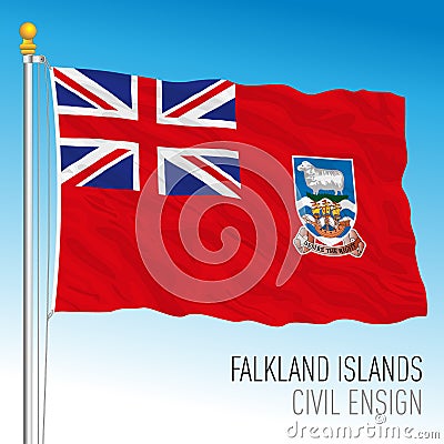 Falkland official civil ensign flag Vector Illustration