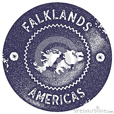 Falklands map vintage stamp. Vector Illustration