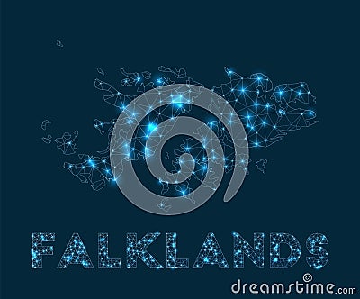 Falklands network map. Vector Illustration