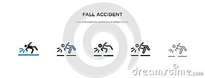 Fall accident icon in different style vector illustration. two colored and black fall accident vector icons designed in filled, Vector Illustration