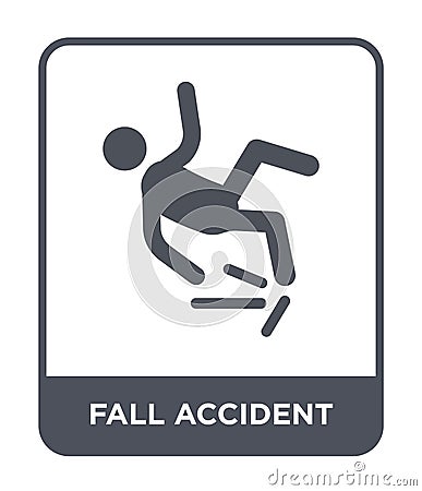 fall accident icon in trendy design style. fall accident icon isolated on white background. fall accident vector icon simple and Vector Illustration