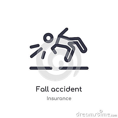 fall accident outline icon. isolated line vector illustration from insurance collection. editable thin stroke fall accident icon Vector Illustration