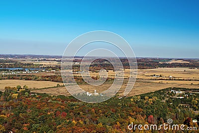 Fall Aerial Eau Claire Wisconsin and Chippewa River Stock Photo