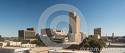 Fall Afternoon Blue Sky Lubbock Texas Downtown City Skyline Editorial Stock Photo