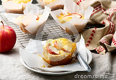 Fall Apple Muffins. style rustic Stock Photo