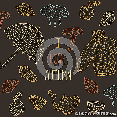 Fall autumn cardtemplate Vector Illustration