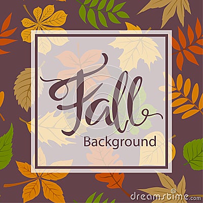 Fall autumn frame border card greeting card background Vector Illustration