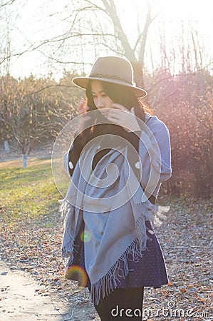 Fall,autumn young lovely asian woman 2 Stock Photo