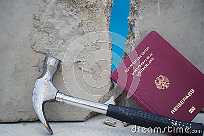 The fall of the Berlin Wall, the day of German unity Stock Photo