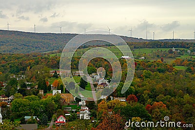 Fall color landscape in rural America Stock Photo
