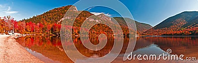 Fall colors at Echo Lake, New Hampshire Stock Photo