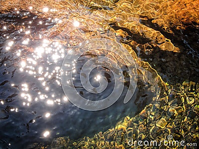 Fall creek rippling water textures Stock Photo