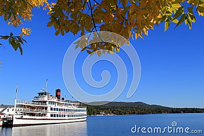 Fall cruise on the steamboat Lac Du Saint Sacrement on Lake George, New York,October,2013 Editorial Stock Photo