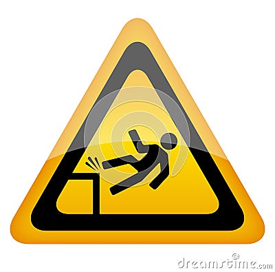 Fall danger sign Vector Illustration