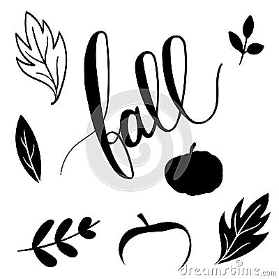 Fall elements for cutting, print and sublimation Vector Illustration