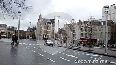 Fall in England - cars - people - emply streets - evening Editorial Stock Photo