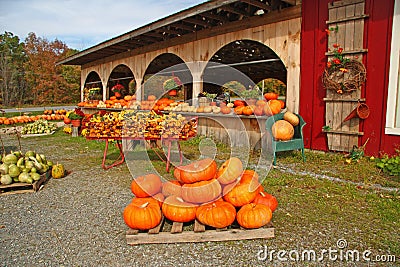 Fall farm stand Bennington Vermont Stock Photo