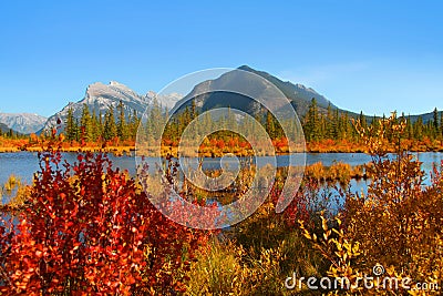 Vermilion lakes area at Banff national park Canada Stock Photo