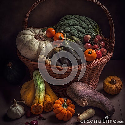 Fall harvest. Thanksgiving. Organic produce. Stock Photo