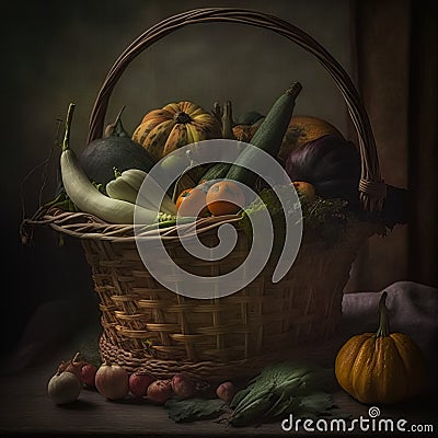 Fall harvest. Thanksgiving. Organic produce. Stock Photo