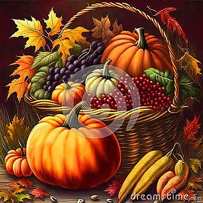 Fall harvest. Thanksgiving. Organic produce. Stock Photo