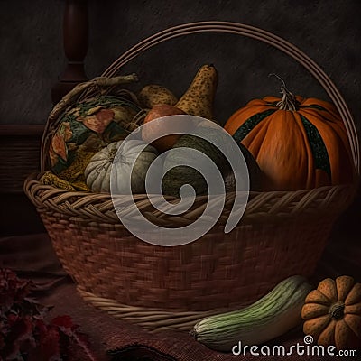 Fall harvest. Thanksgiving. Organic produce. Stock Photo