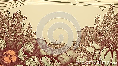 Fall harvest vegitables in banner format generative ai Stock Photo