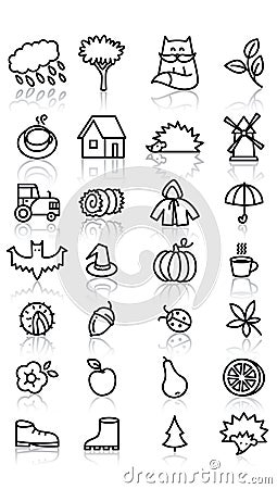 Fall icons Vector Illustration