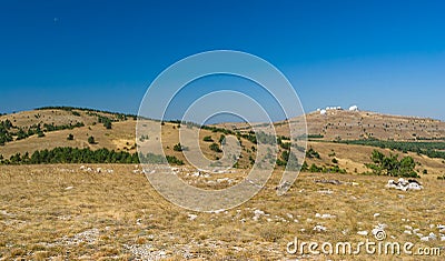 Fall landscape on Ai-Petri mountain tableland Stock Photo