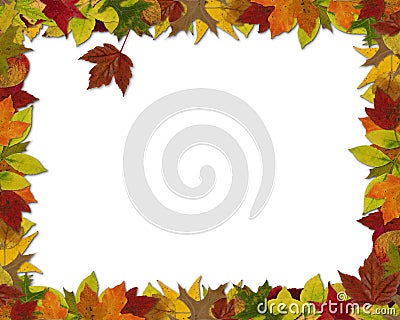 Fall Leaf Frame Stock Photo