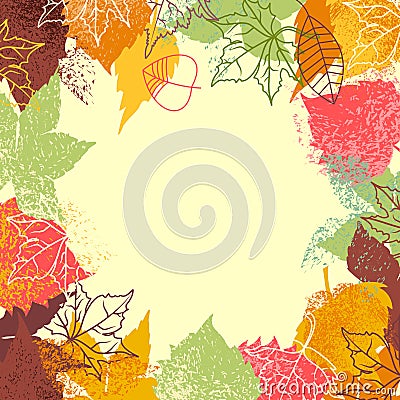 Fall leaves background Vector Illustration