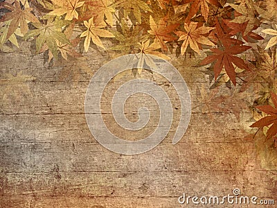 Fall leaves border Stock Photo