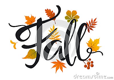 Fall leaves foliage background Vector Illustration