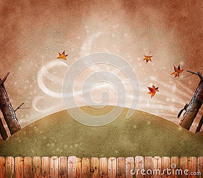 Fall leaves with wind Stock Photo