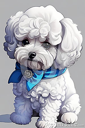 Lovable Bichon Frise Portrait Stock Photo